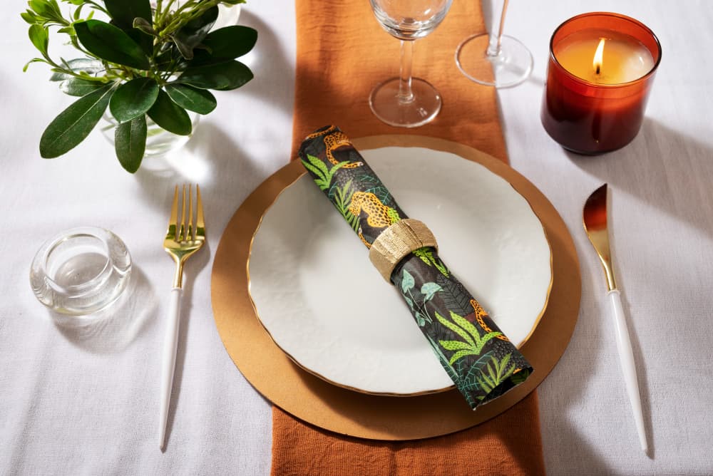 A beautiful table setting at our restaurant.